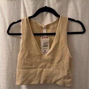T.J.Maxx Cream Ribbed Crop Top